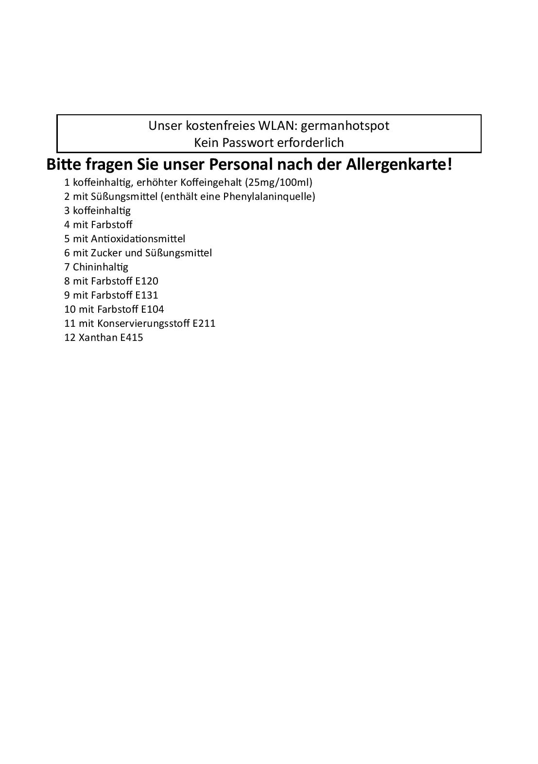 Speisekarte