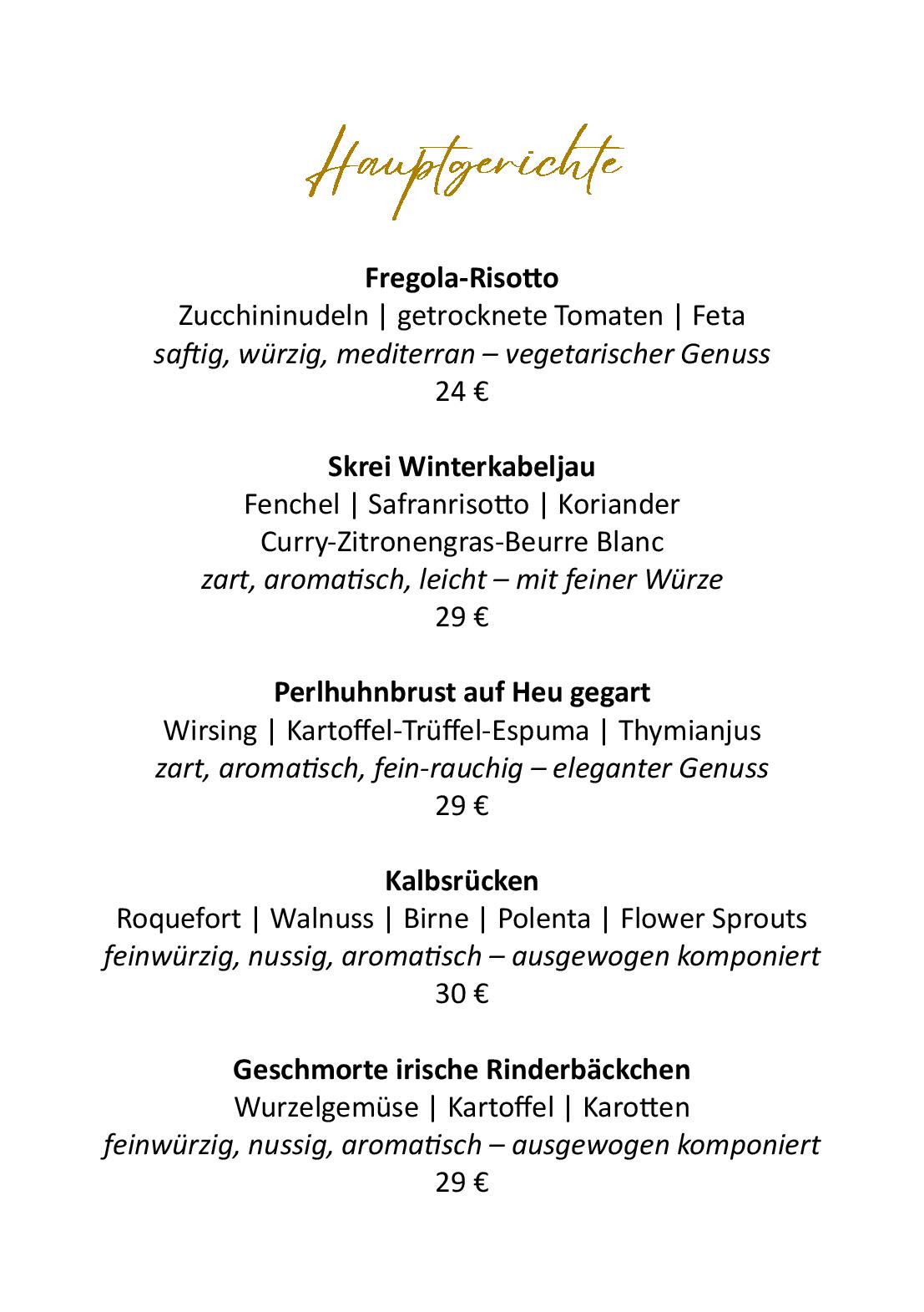 Speisekarte