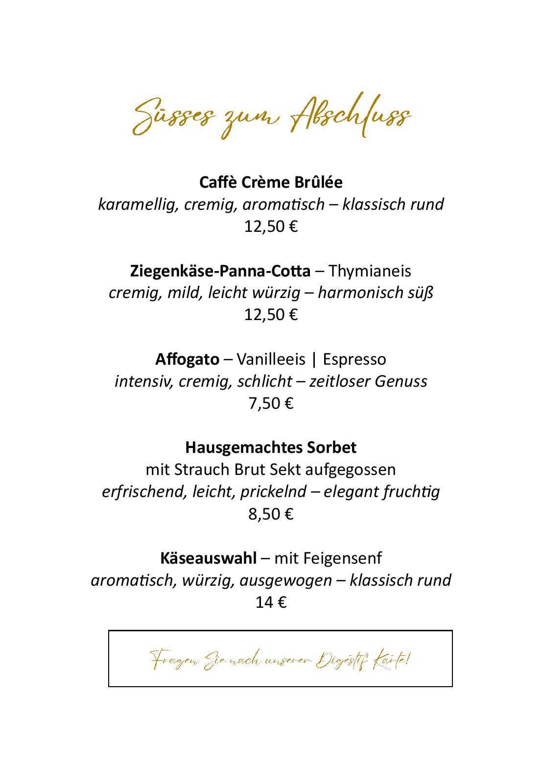 Speisekarte