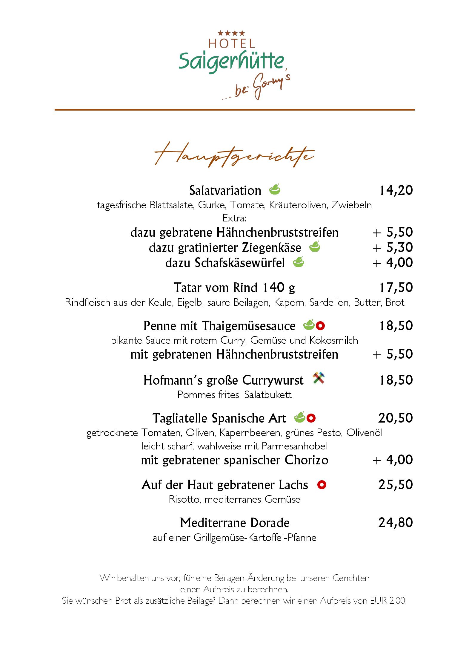 Speisekarte