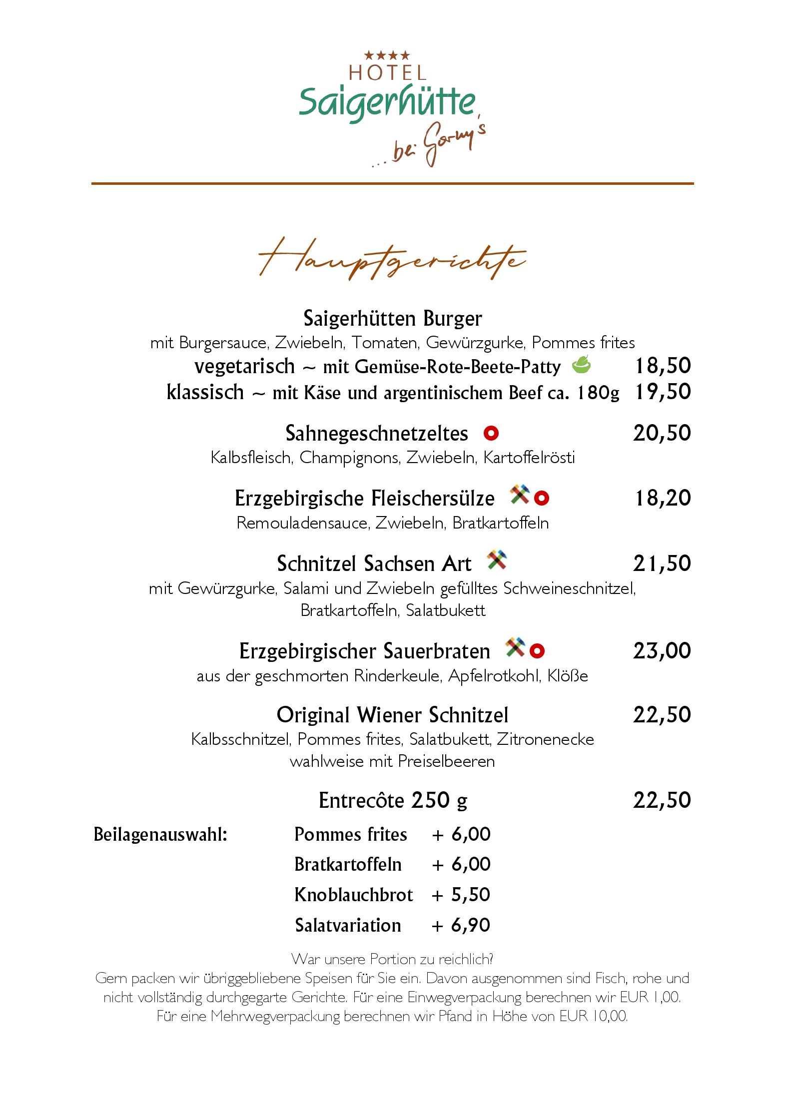 Speisekarte