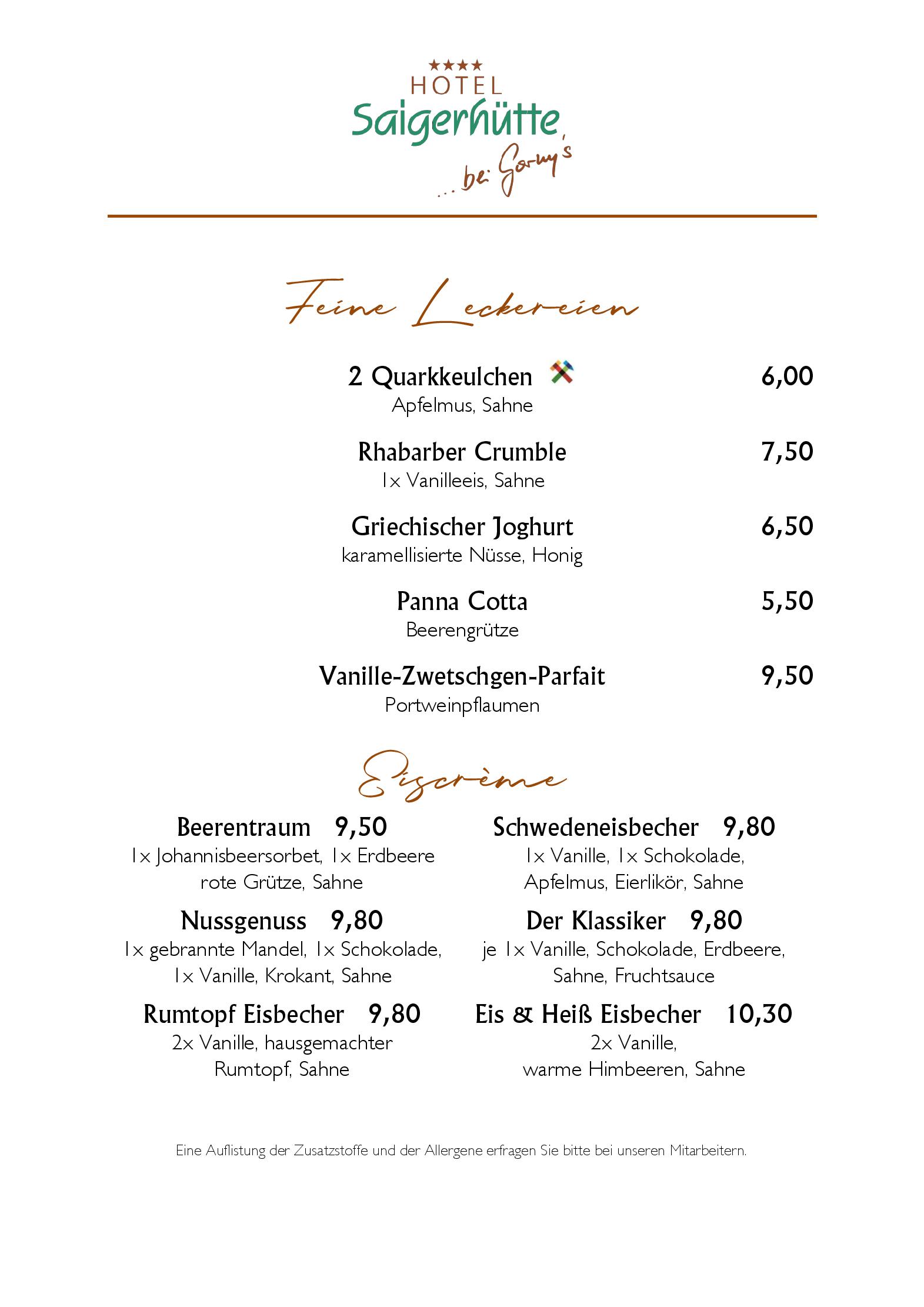 Speisekarte
