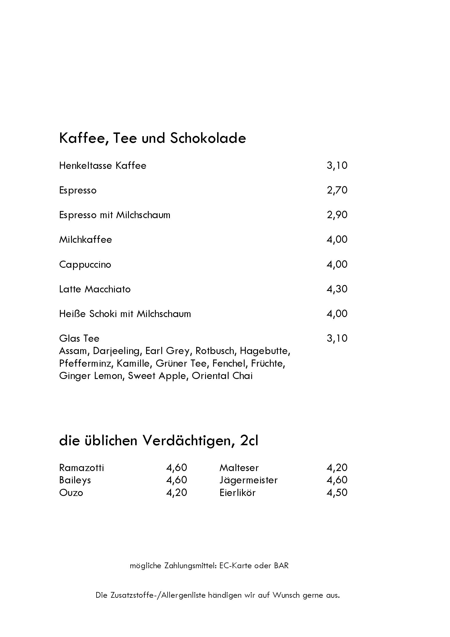 Speisekarte