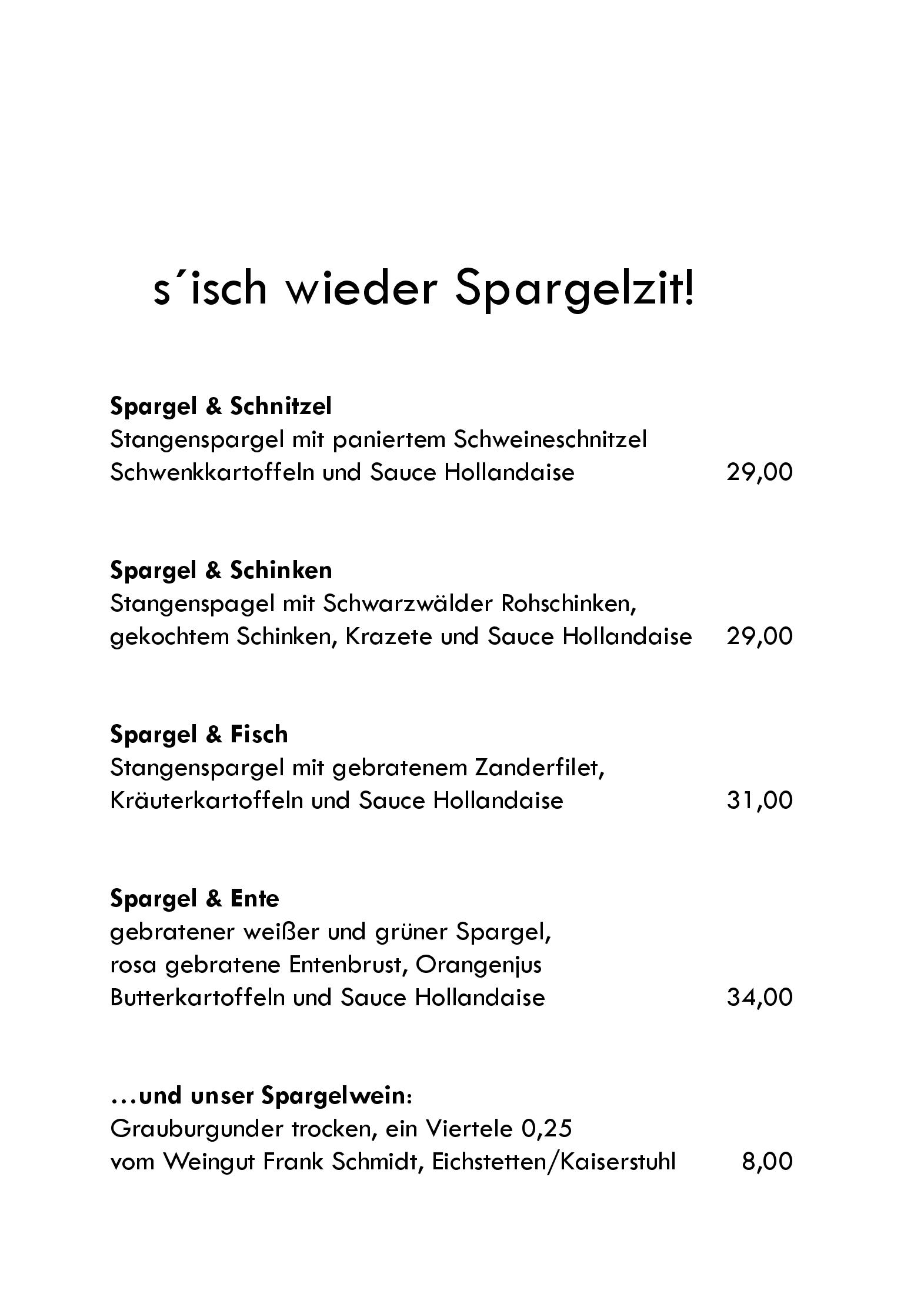 Speisekarte