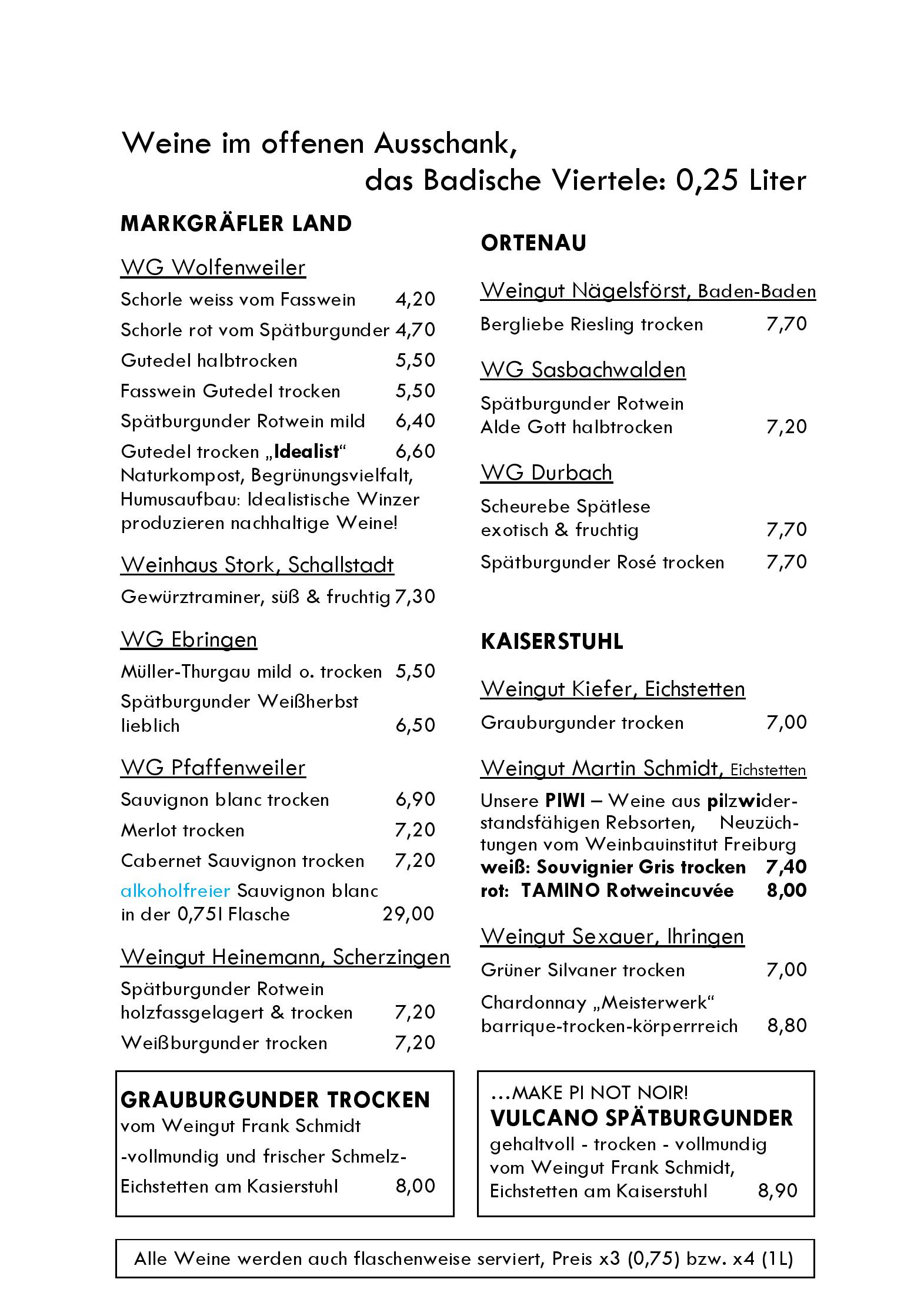 Speisekarte